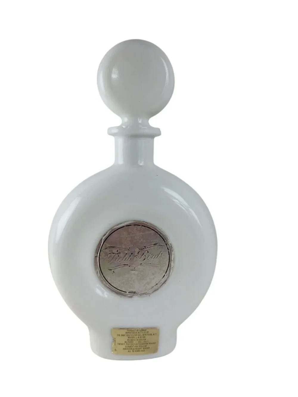 Field Birds Woodcock Milk Glass Decanter 1969 Empty Bottle #8 Vintage